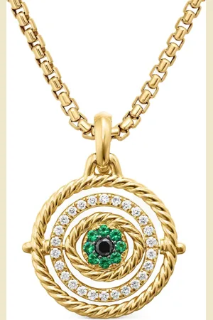 David Yurman 18kt Evil Eye Mobile Gelbgoldanhänger mit Smaragd und Diamanten (20,5mm)
