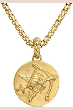 David Yurman 18kt Sagittarius Gelbgoldanhänger mit Diamanten 28,7mm