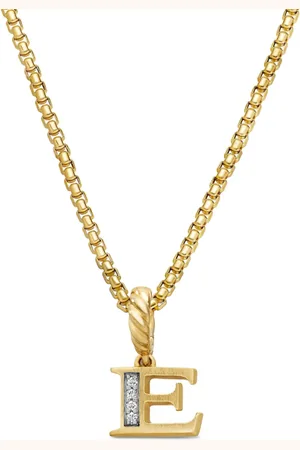 David Yurman 18kt Pavé Initial Gelbgoldanhänger