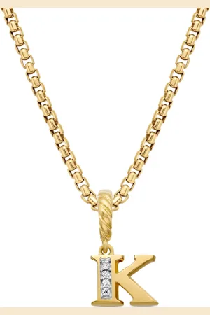 David Yurman 18kt Pavé Initial Gelbgoldanhänger