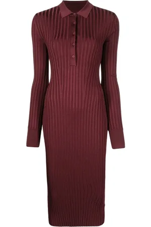 GALVAN Midikleid aus geripptem Strick