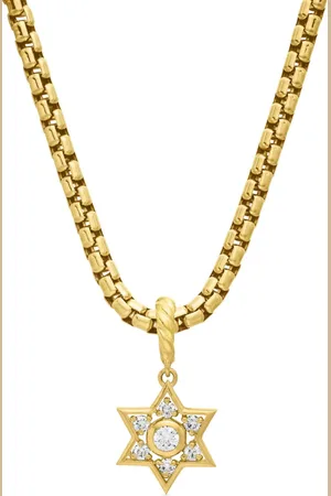 David Yurman 18kt Star of David Gelbgoldanhänger mit Diamanten 17,2mm