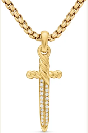 David Yurman 18kt Petrvs Dagger Gelbgoldamulett mit Diamanten (31,5mm)