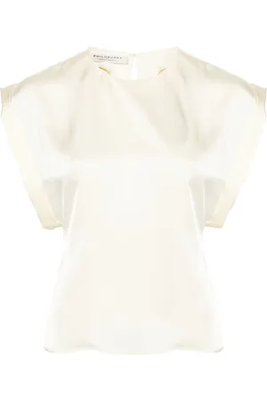 Serafini Klassische Satinbluse