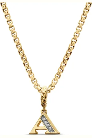 David Yurman 18kt Initial Gelbgoldanhänger mit Pavé