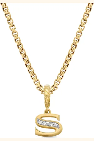 David Yurman 18kt Pavé Initial Gelbgoldanhänger mit Diamant