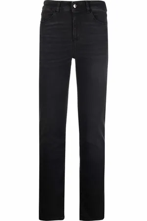 Emporio Armani Schmale Hose mit Logo-Patch