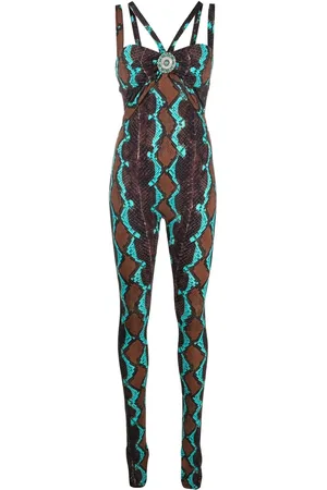 Roberto Cavalli Jumpsuit mit Schlangenleder-Print