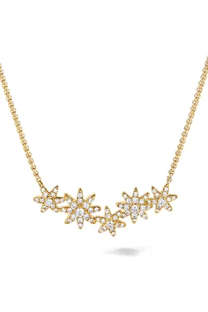 David Yurman 18kt Starbust Gelbgoldhalskette mit Diamanten