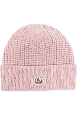 Moncler Gerippte Beanie mit Logo-Patch