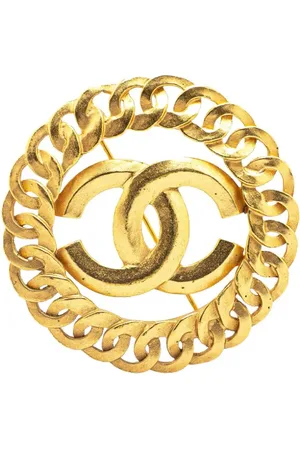 CHANEL 1996 vergoldete CC Chain Brosche