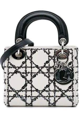 Dior 2014 mini Cannage Sequin Lady Dior Satchel-Tasche aus Kalbsleder