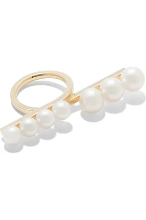 Tasaki 18kt Gelbgoldring mit Perlen