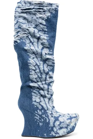 Masha Popova Wedge-Stiefel in Distressed-Optik