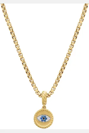 David Yurman 18kt Evil Eye Gelbgoldamulet mit Saphir und Diamant 18,8mm