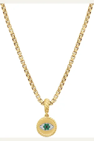 David Yurman 18kt Evil Eye Gelbgoldanhänger mit Smaragd und Diamanten (18,8mm)