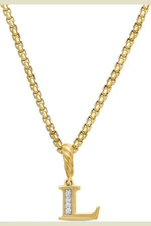 David Yurman 18kt Pavé Initial Gelbgoldanhänger