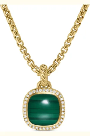 David Yurman 18kt Albion Gelbgoldanhänger mit Malachit und Diamant 15,5mm