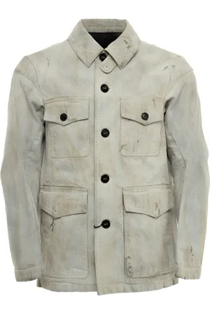 DEVOA Jeansjacke mit Bleach-Effekt