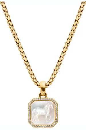 David Yurman 18kt Petrvs Horse Gelbgoldamulett mit Diamanten 19,6mm