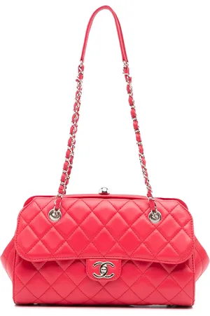 CHANEL 2015-2016 gesteppte CC Kisslock Frame Flap Tote Bag aus Lammleder