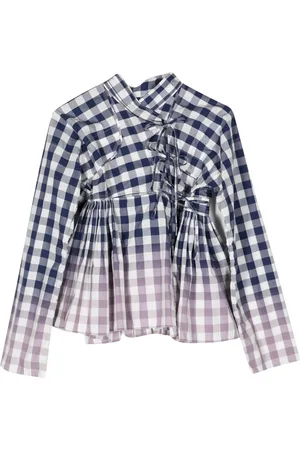 Comme des Garçons Wickelbluse mit Vichy-Karo