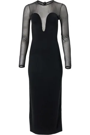 Carolina Herrera Gestricktes Kleid mit Sheer-Passe