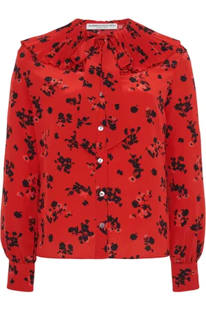 Alessandra Rich Seidenbluse mit Blumen-Print