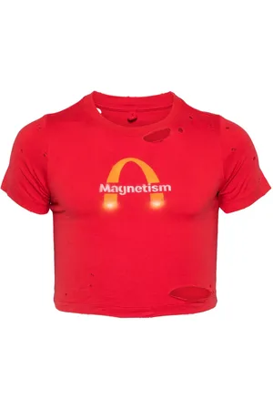 DOUBLET Magnetism T-Shirt im Distressed-Look