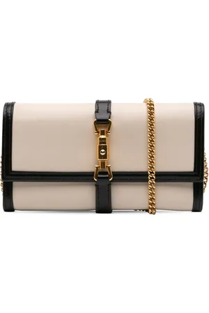 Gucci 2000-2015 zweifarbige Jackie 1961 Wallet On Chain Umhängetasche aus Kalbsleder