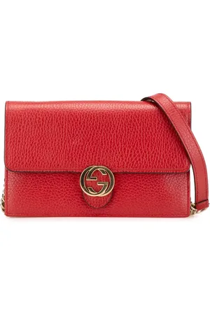 Gucci 2016-2025 GG Dollar Portemonnaie aus Leder mit Kettenriemen
