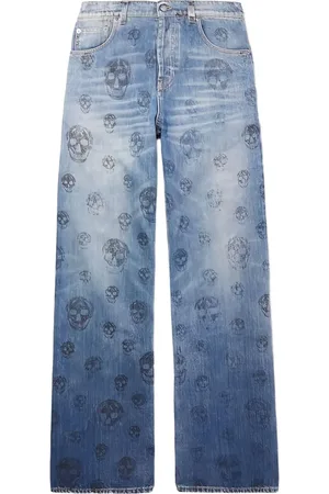 Alexander McQueen Jeans mit Totenkopf-Print