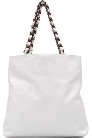 CHANEL 2000-2002 CC Tote Bag aus Kaviarleder mit Kettenriemen