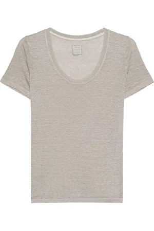 120% Lino T-Shirt mit U-Ausschnitt