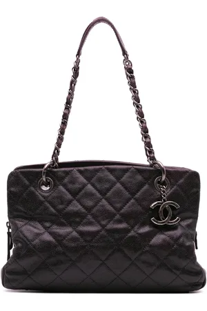 CHANEL 2012 kleine Chic Shopping Tote Bag aus gestepptem Kaviarleder mit changierendem Effekt