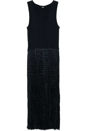HUGO BOSS Geripptes Midikleid
