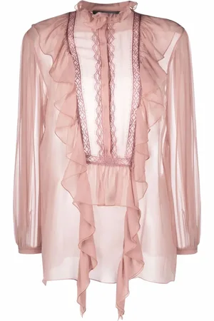 Alberta Ferretti Seidenbluse mit Rüschen