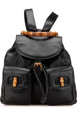 Gucci 20th Century Bamboo Rucksack aus Kalbsleder mit Kordelzug