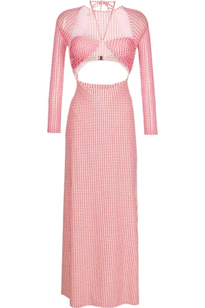 AMIR SLAMA Maxikleid mit Vichy-Karo