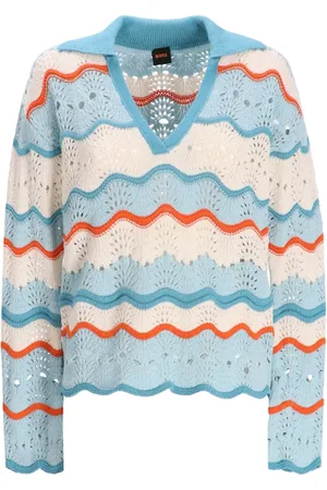 HUGO BOSS Pullover in Pointelle-Strick