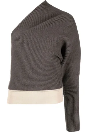 Rick Owens Gerippter One-Shoulder-Pullover