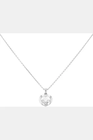 Chopard 2010s Happy Diamonds Weißgoldhalskette
