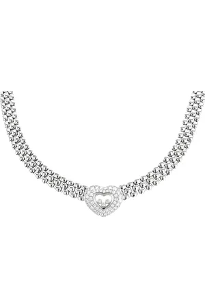 Chopard Happy Diamonds Weißgoldhalskette mit Diamanten