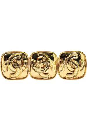 CHANEL 1994 Plated Triple CC Brooch costume brooch