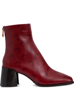 Marine Serre Stiefel mit Sichelmond-Print 65mm