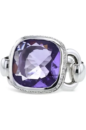 POIRAY 2010 Fille Weißgoldring mit Amethyst und Diamanten