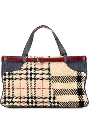 Burberry 2000-2017 House Check Pocket Handtasche aus Wolle und Denim