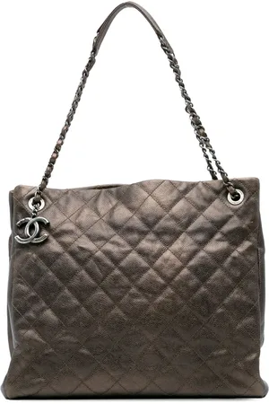 CHANEL 2012-2013 große Chic Tall Shopping Tote Bag aus gestepptem Kaviarleder mit changierendem Effekt