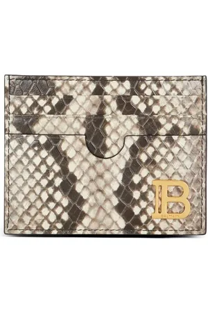 Balmain B-Buzz Kartenetui mit Schlangen-Effekt