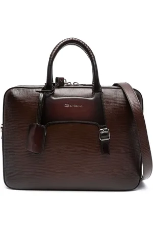 santoni Aktentasche mit Logo-Prägung